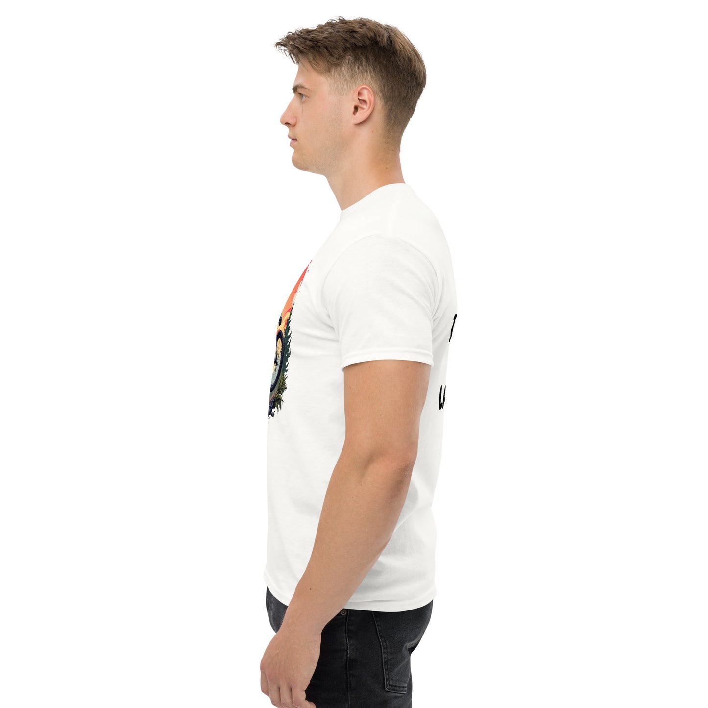 Unisex Print Wolf Rider Rear print text classic tee