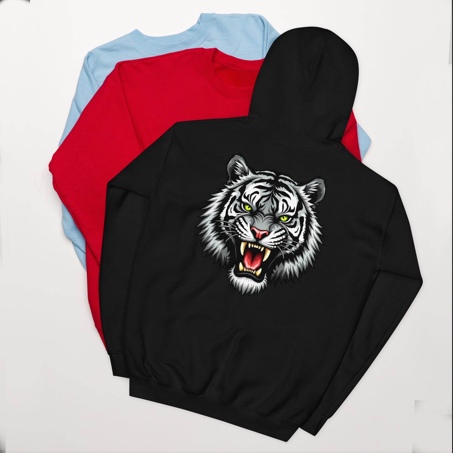 Unisex Black and white tiger crewneck classic Hoodie
