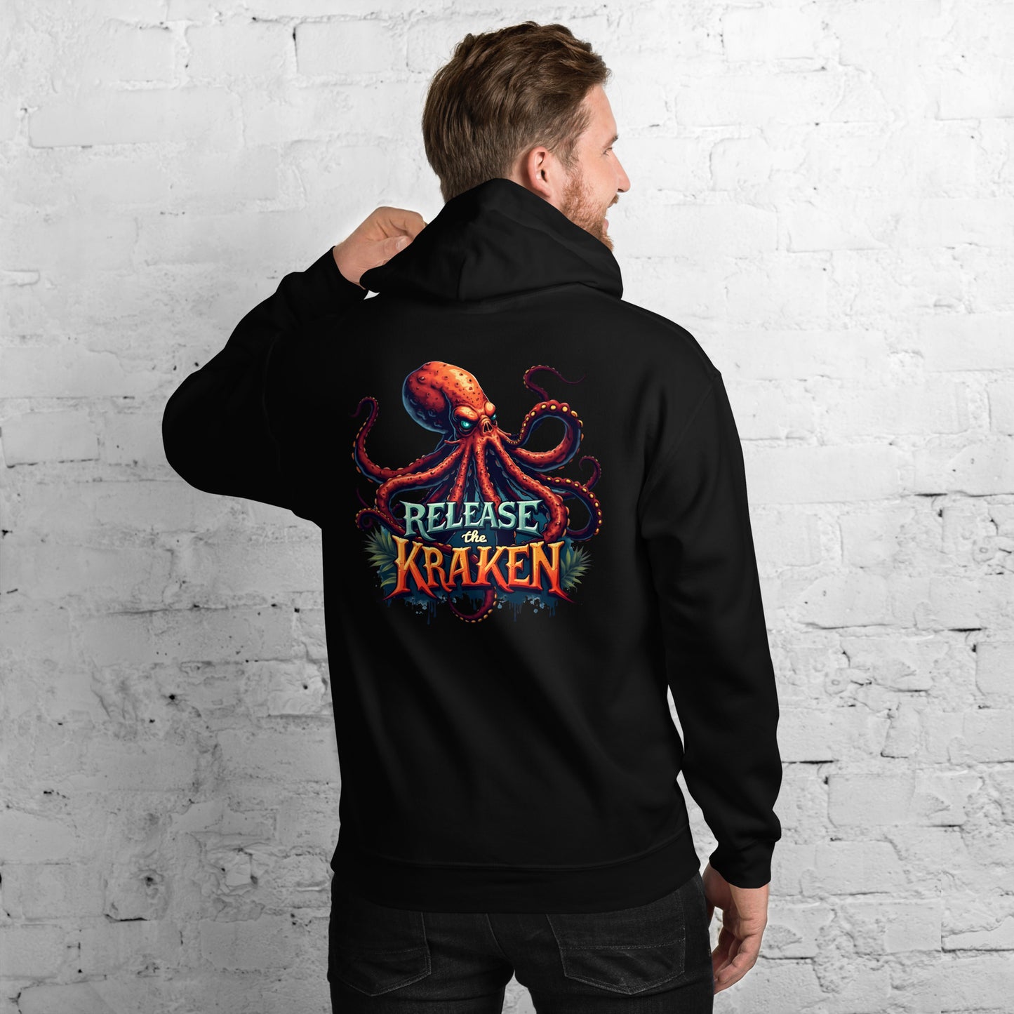 Unisex Skeleton pirate & release the Kraken Twin print Hoodie