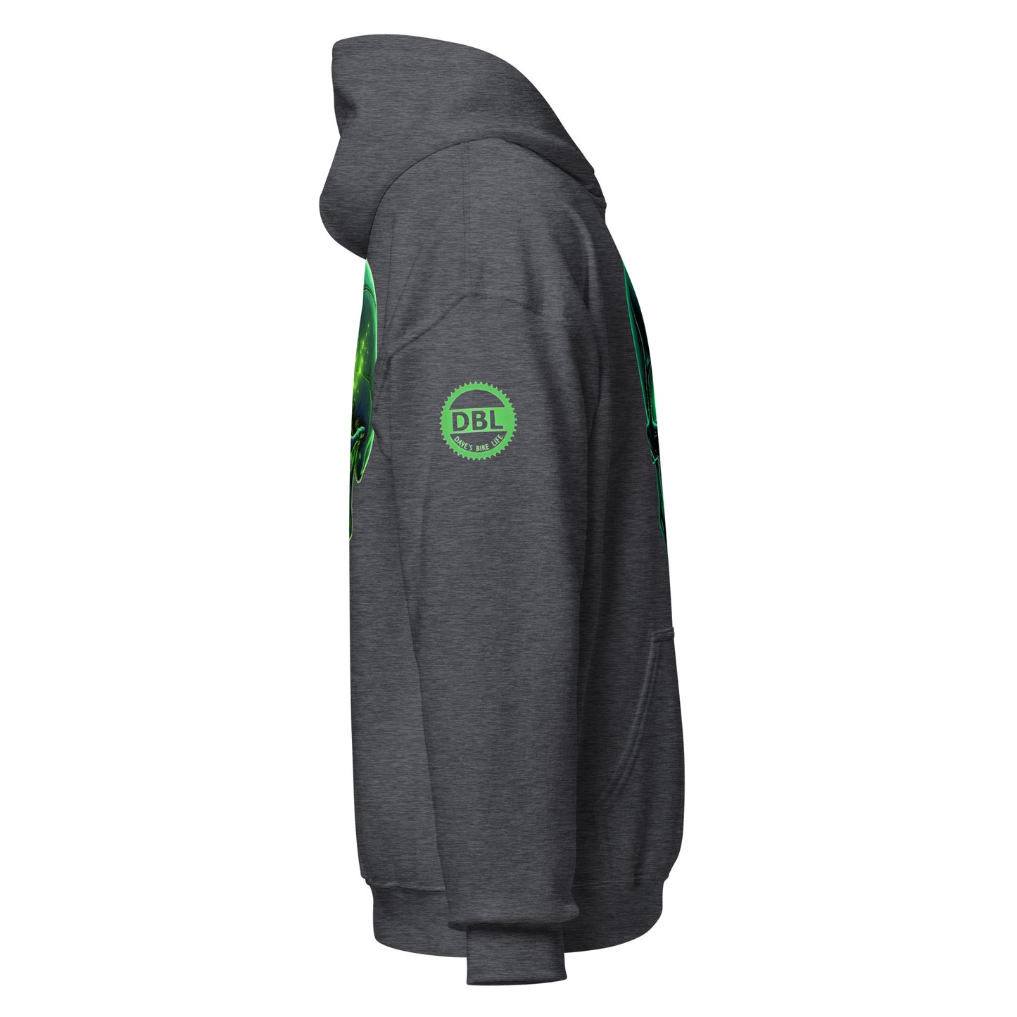 Men and women's crystal green skull Twin print Hoodie