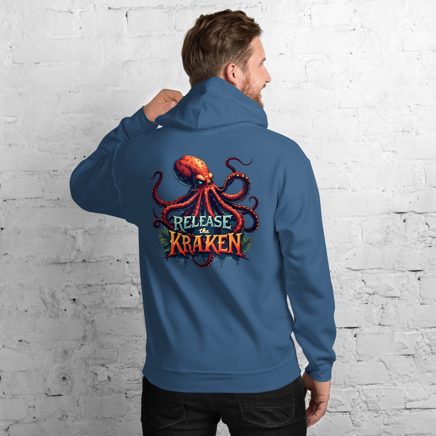 Unisex Skeleton pirate & release the Kraken Twin print Hoodie