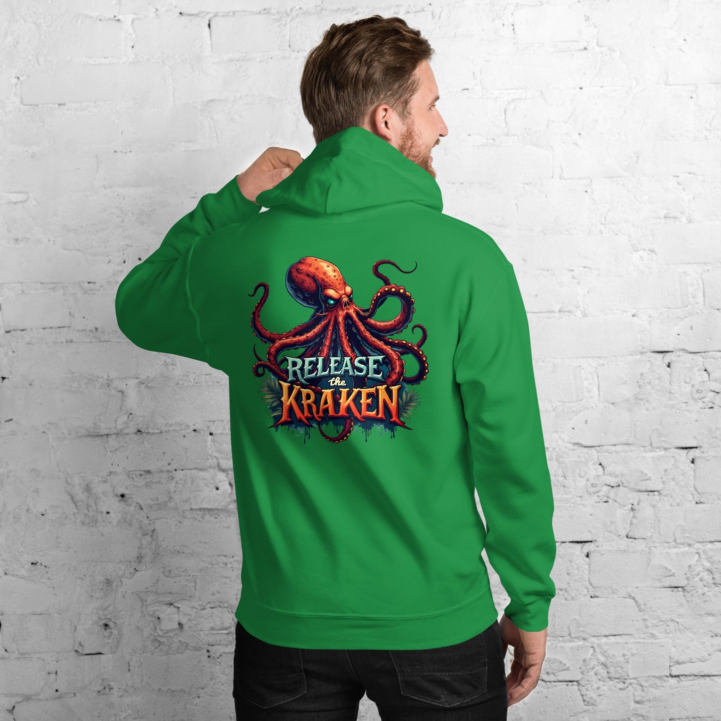 Unisex Skeleton pirate & release the Kraken Twin print Hoodie