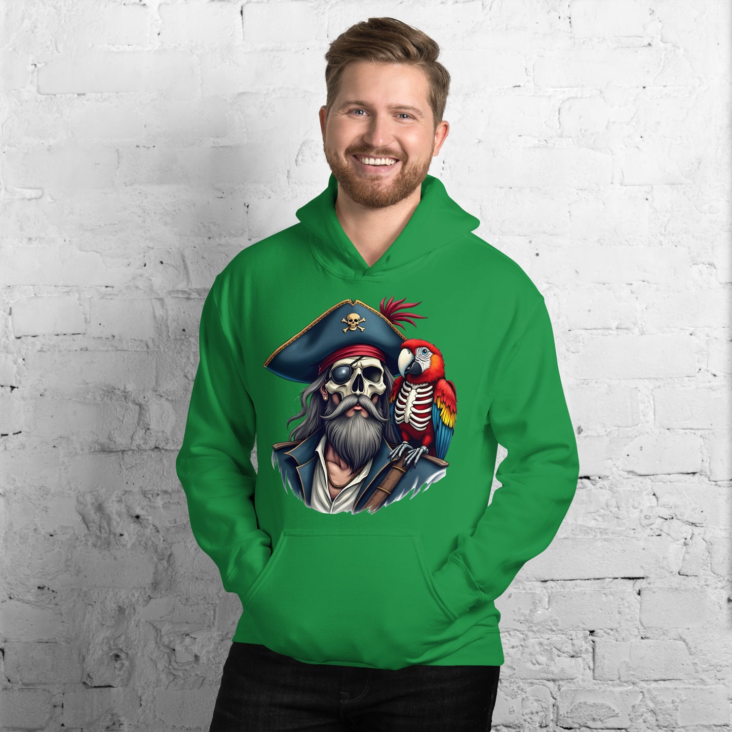 Unisex Skeleton pirate & release the Kraken Twin print Hoodie