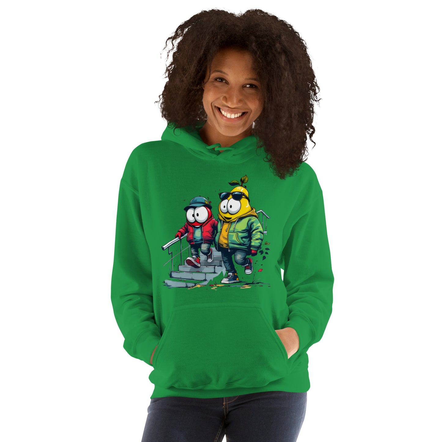 Unisex Apples and pears twin print Hoodie