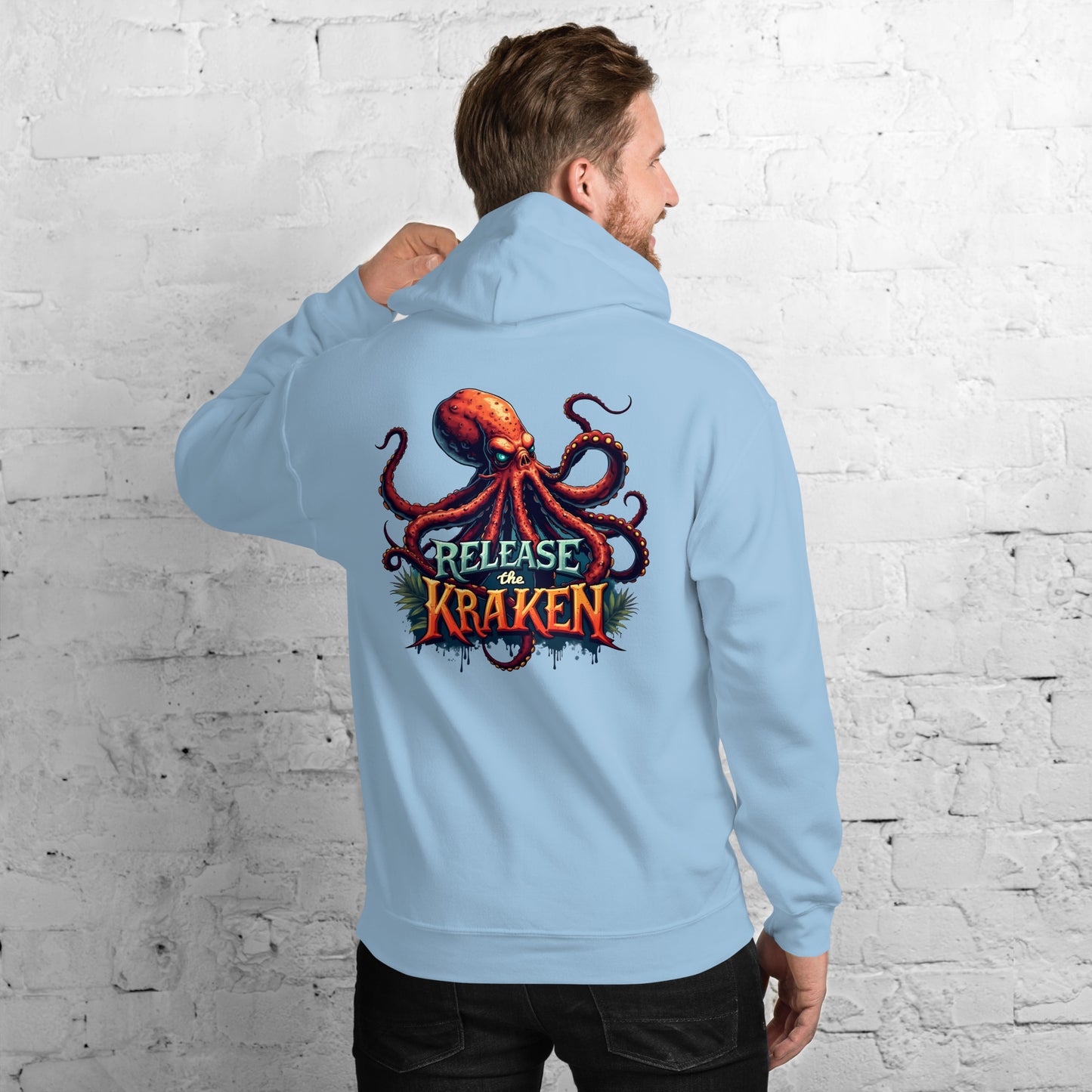 Unisex Skeleton pirate & release the Kraken Twin print Hoodie