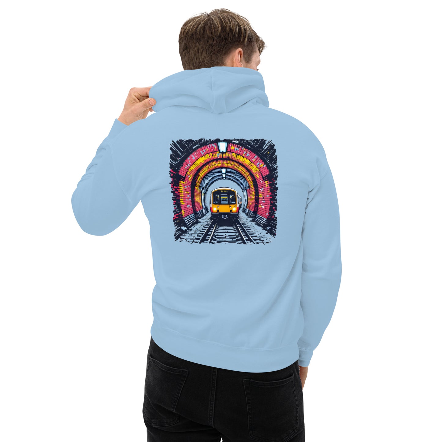 Unisex Illustrated train tunnel Hoodie
