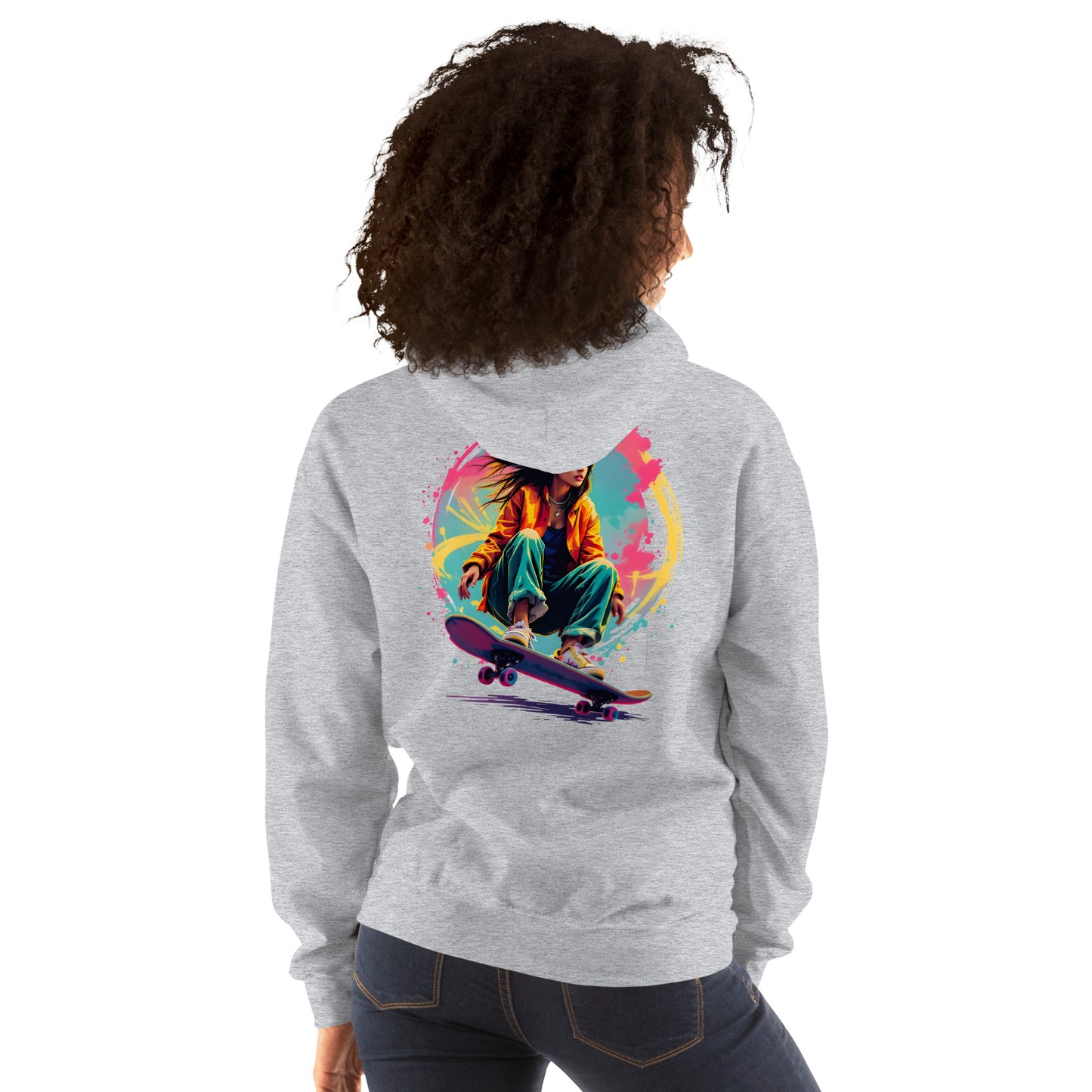 Unisex Skateboard street chick Hoodie