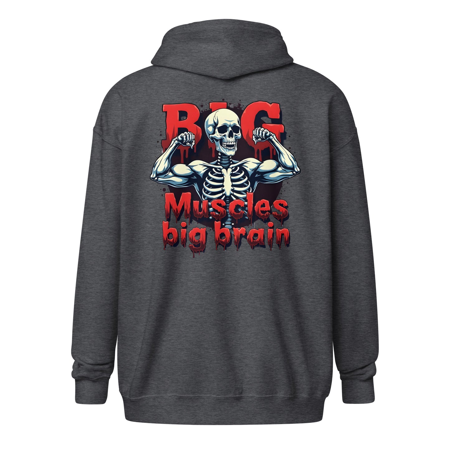 Unisex Skeleton muscle Big buns heavy blend zip hoodie