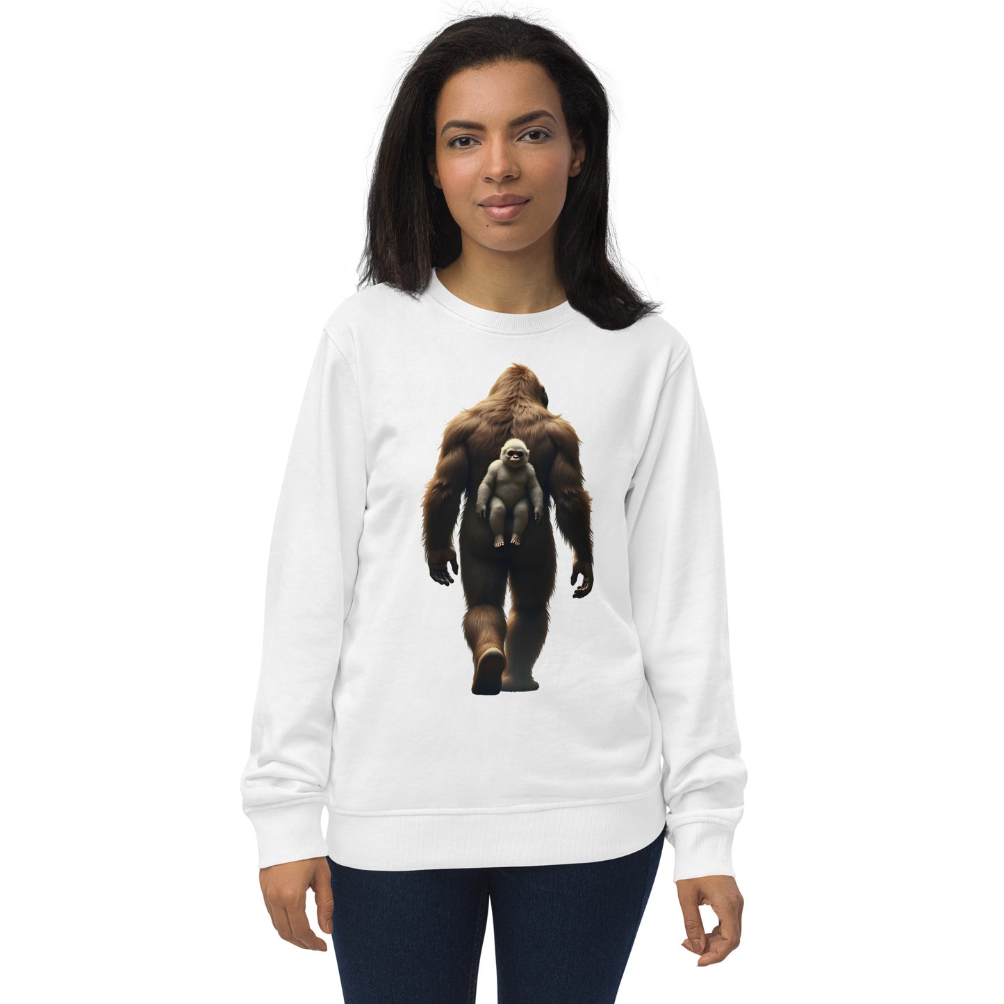 Unisex Baby Bigfoot backpack organic sweatshirt