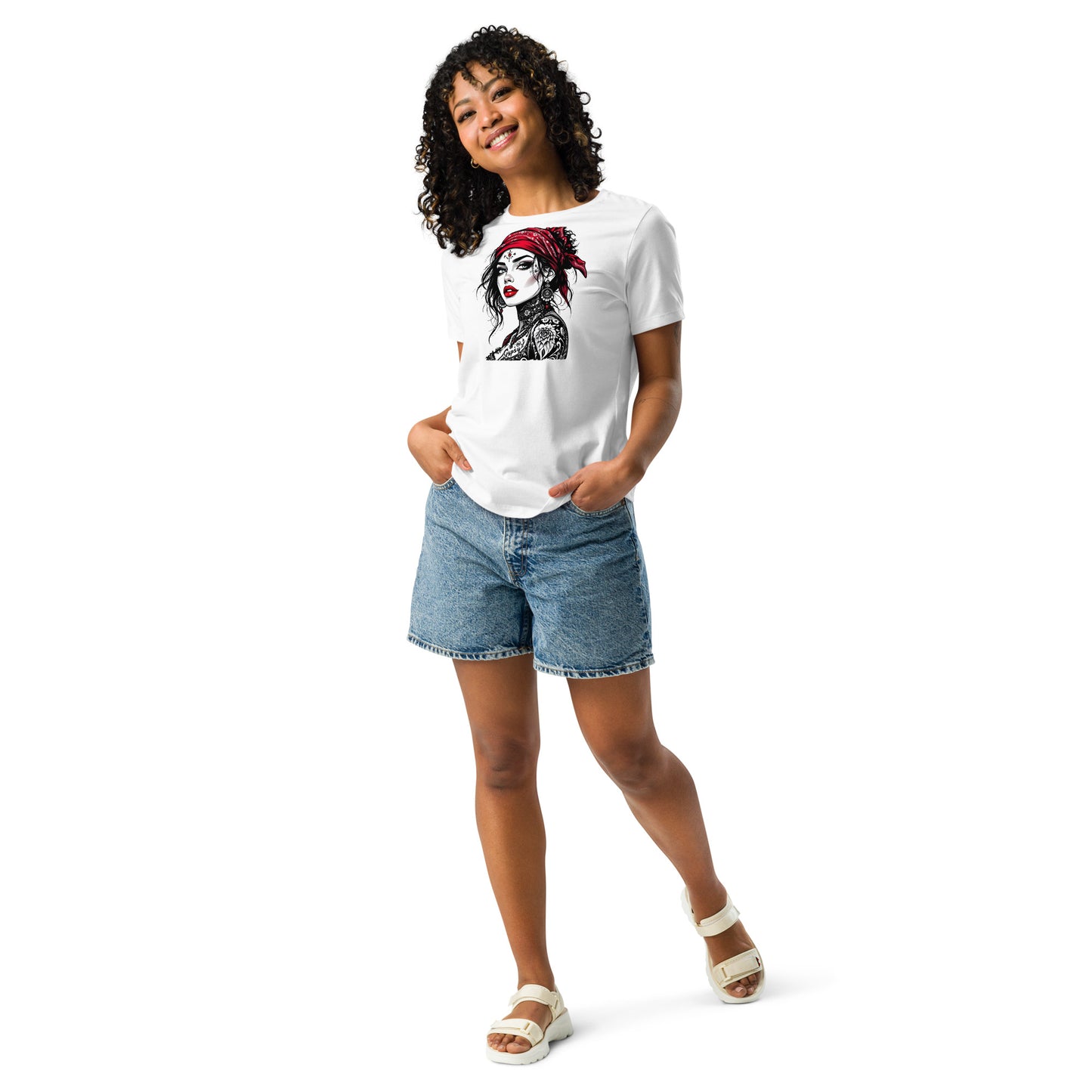 Women' tattoo lady Relaxed T-Shirt