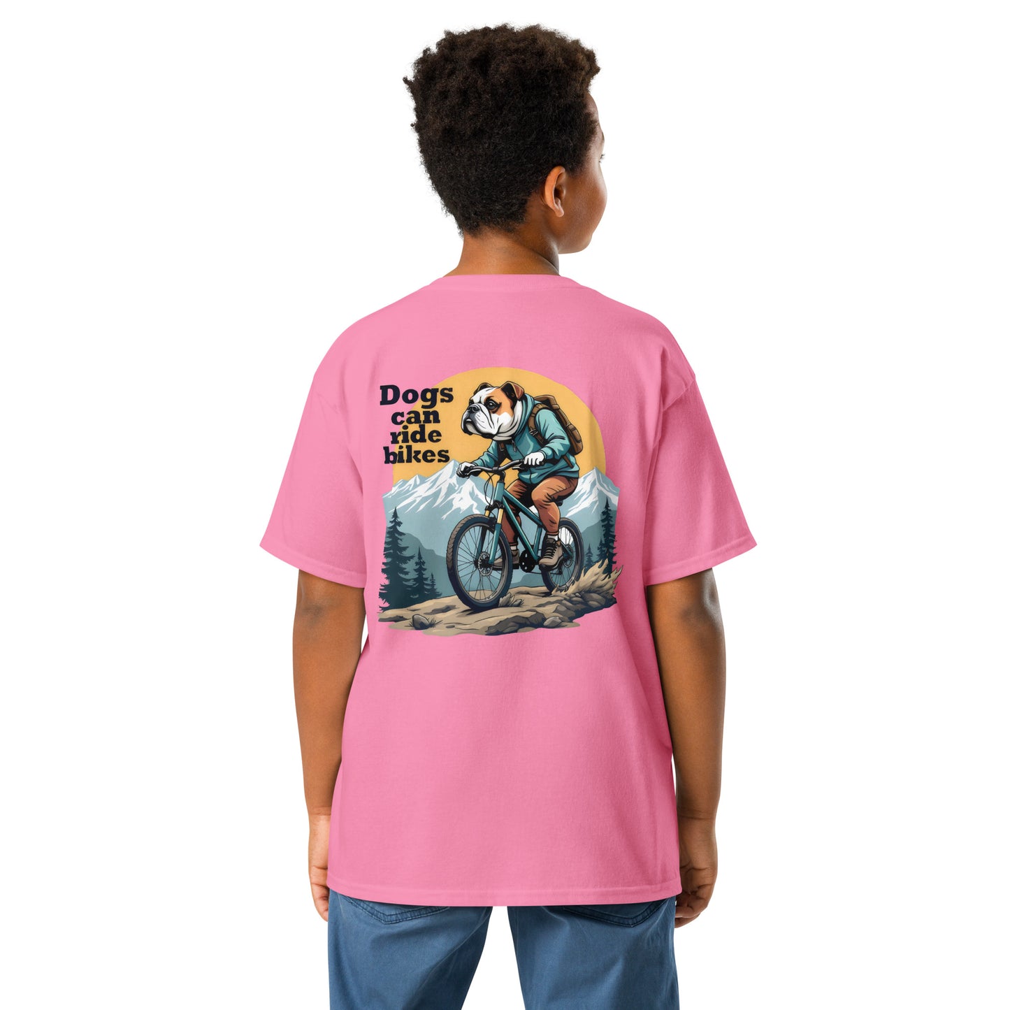 Youth Dogs can ride bikes classic tee