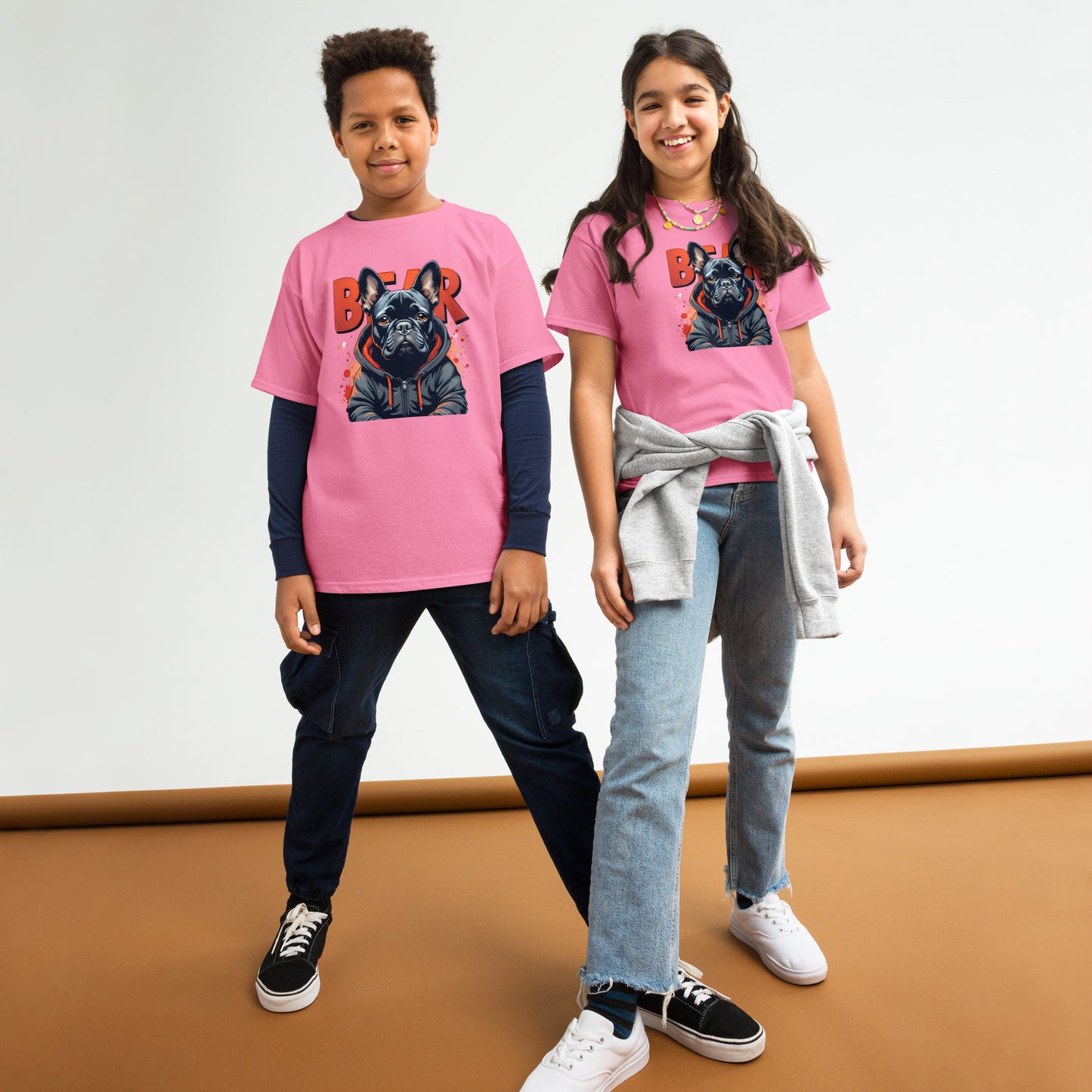Youth Bear Dog French bulldog classic tee