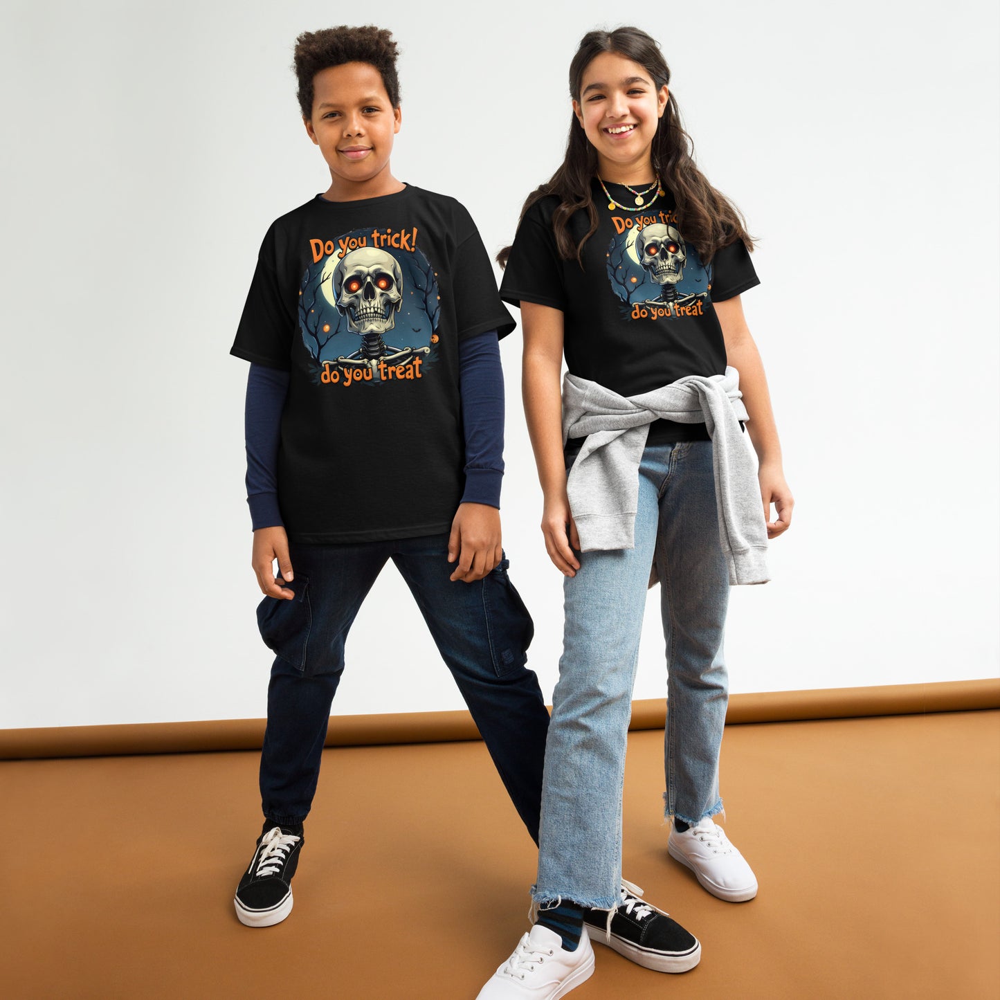 Youth Short-Sleeve trick or treat skeleton classic tee