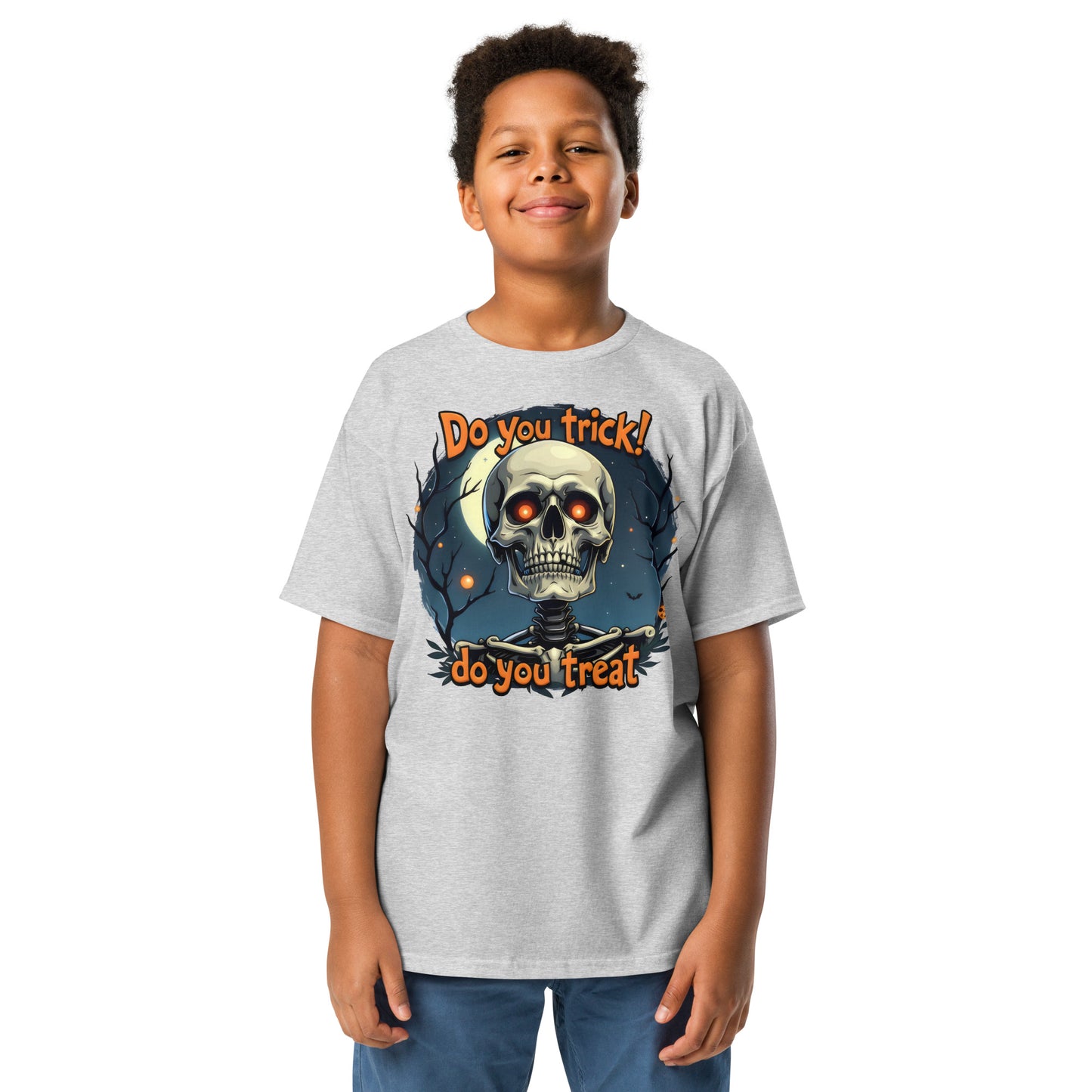 Youth Short-Sleeve trick or treat skeleton classic tee