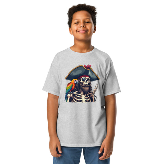 Youth skeleton pirate & parrot classic tee